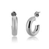925 Silver Hollow Hoops Women Piercing Circle Pendiente Punk Jewelry