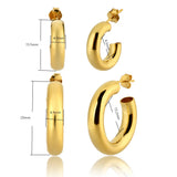 925 Silver Hollow Hoops Women Piercing Circle Pendiente Punk Jewelry