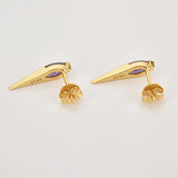 925 Silver Zircon Spike Stud Earring Women Jewelry Wedding