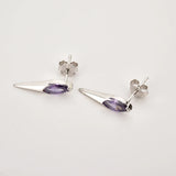 925 Silver Zircon Spike Stud Earring Women Jewelry Wedding