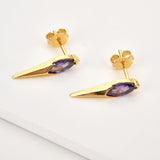 925 Silver Zircon Spike Stud Earring Women Jewelry Wedding