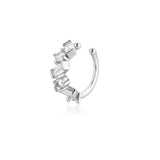 925 Silver Zircon CZ Ear Cuff Earring No Piercing Clips Women Rock Punk Jewelry