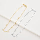 925 Silver Zircon Charm Anklet Foot Chains CZ Slim Women Party Wedding Jewelry