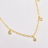 925 Silver Zircon Charm Anklet Foot Chains CZ Slim Women Party Wedding Jewelry