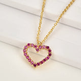 925 Silver Rainbow Heart Pendant Necklace for Women