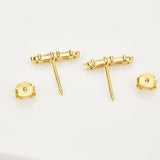 925 Silver Zircon Pave Stud Earring Piercing Fine Jewelry