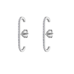 Celestial Suspender Earring 925 Sterling Silver Crystal Cuffs Zircon
