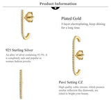 Celestial Suspender Earring 925 Sterling Silver Crystal Cuffs Zircon