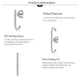 Celestial Suspender Earring 925 Sterling Silver Crystal Cuffs Zircon