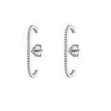 Celestial Suspender Earring 925 Sterling Silver Crystal Cuffs Zircon
