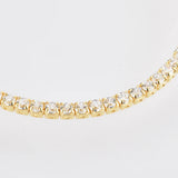 925 Sterling Silver Zircon CZ Chain Choker Middle Necklace