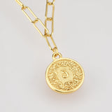 925 Silver Horoscope Chain Coins Queen Necklace for Women