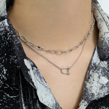 925 Silver Horse Shoes Music Pendant Necklace
