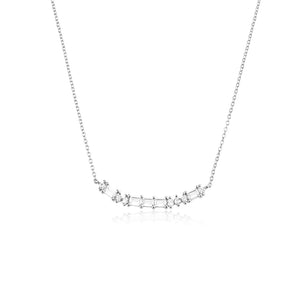 925 Silver Moon Zircon CZ Necklace Spring Choker Women