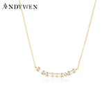 925 Silver Moon Zircon CZ Necklace Spring Choker Women