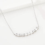 925 Silver Moon Zircon CZ Necklace Spring Choker Women