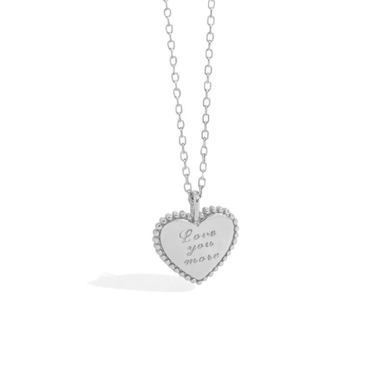 925 Silver Love You Mate Pendant Necklace Women Jewelry Gift