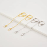 925 Silver Circle Drop Earring Clear Zircon CZ Fine Jewelry