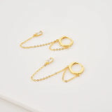 925 Silver Circle Drop Earring Clear Zircon CZ Fine Jewelry