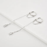 925 Silver Circle Drop Earring Clear Zircon CZ Fine Jewelry
