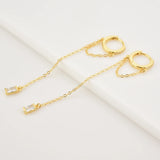 925 Silver Circle Drop Earring Clear Zircon CZ Fine Jewelry