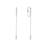 925 Silver Circle Drop Earring Clear Zircon CZ Fine Jewelry
