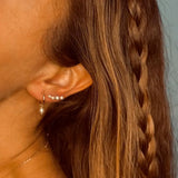 925 Sterling Silver Baroque Pearl Drop Earrings Circle Clips Piercing Women