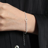925 Sterling Silver Crystal Bangle Women Jewelry