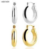 925 Silver Hollow Piercing Hoop Rock Punk Women Jewelry Gift