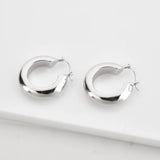 925 Silver Hollow Piercing Hoop Rock Punk Women Jewelry Gift