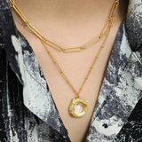925 Silver Labradorite Pendant Clear Long Chain Necklace Rock Punk Party