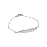 925 Sterling Silver Big Leafs Chain Bracelet Rock Punk Jewelry