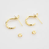 925 Silver Pearl Hoop Earring Wedding Jewelry Rock Punk Clips Round