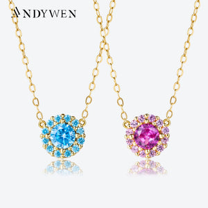 925 Silver BirthMonths CZ Round Pendant Necklace