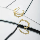 925 Silver CZ Zircon Hoops Clips Rock Punk Women Circle Fine Jewelry