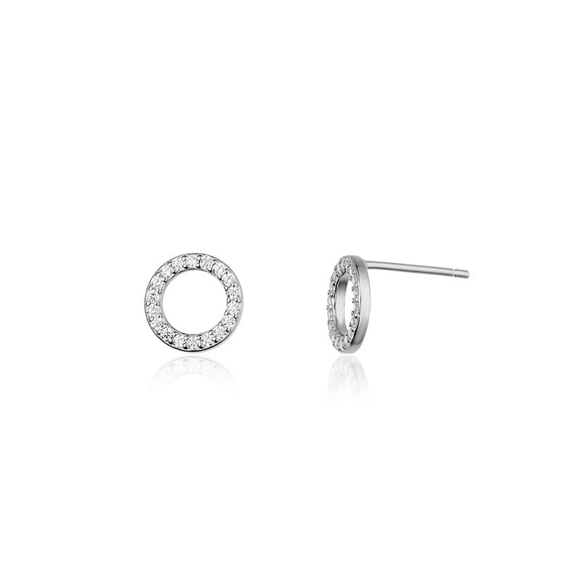 925 Silver CZ Stud Earring Clips Small Jewelry Gift