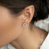 925 Silver CZ Stud Earring Clips Small Jewelry Gift