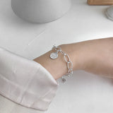 925 Silver Coins Pendant Horoscope Chain Bracelet