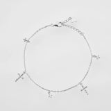 925 Silver Cross Pendant Bracelet Crystal Jewelry Gift