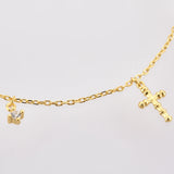 925 Silver Cross Pendant Bracelet Crystal Jewelry Gift