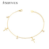 925 Silver Cross Pendant Bracelet Crystal Jewelry Gift