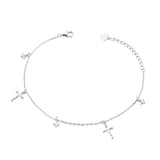 925 Silver Cross Pendant Bracelet Crystal Jewelry Gift