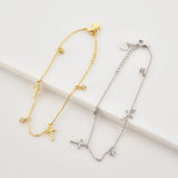 925 Silver Cross Pendant Bracelet Crystal Jewelry Gift