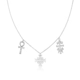 925 Silver Cross SACRED Charm Pendant Necklace Wedding Gift