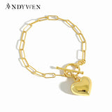925 Sterling Silver Heart Horoscope Chain Bracelet Rock Punk Jewelry