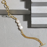 925 Silver Horoscope Pearl Chains Bracelet Crystal Bangle Wedding Gift