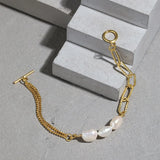 925 Silver Horoscope Pearl Chains Bracelet Crystal Bangle Wedding Gift