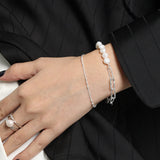 925 Silver Horoscope Pearl Bracelet Women Party Jewels