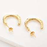 925 Sterling Silver Irregular Geometric Hoops Piercing Round Hoop Clips