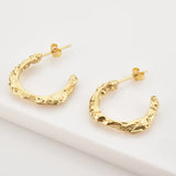 925 Sterling Silver Irregular Geometric Hoops Piercing Round Hoop Clips